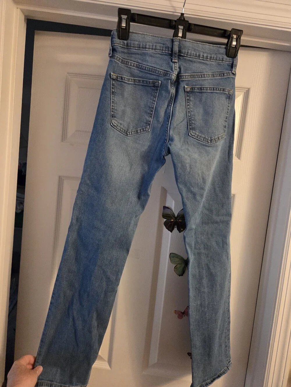 Girls old navy size 12 denim jeans pants straight built in flex